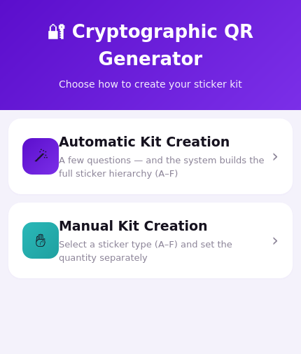 QR generator hub